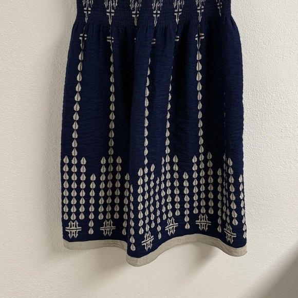 MAX STUDIO Fit and Flare, Smocked Mini Dress, Navy xs - Picture 7 of 11